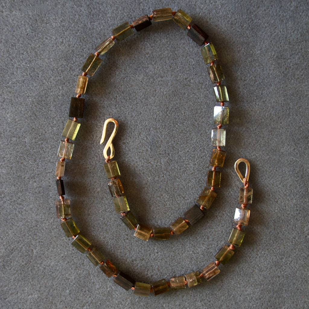 Tourmaline Square Beaded Necklace