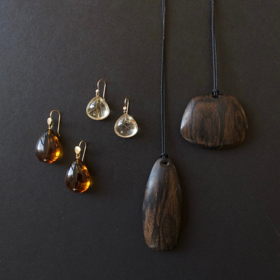 Assorted Carved Ziricote Pendants