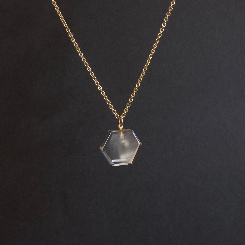 Slab Quartz Pendant on 14K Chain