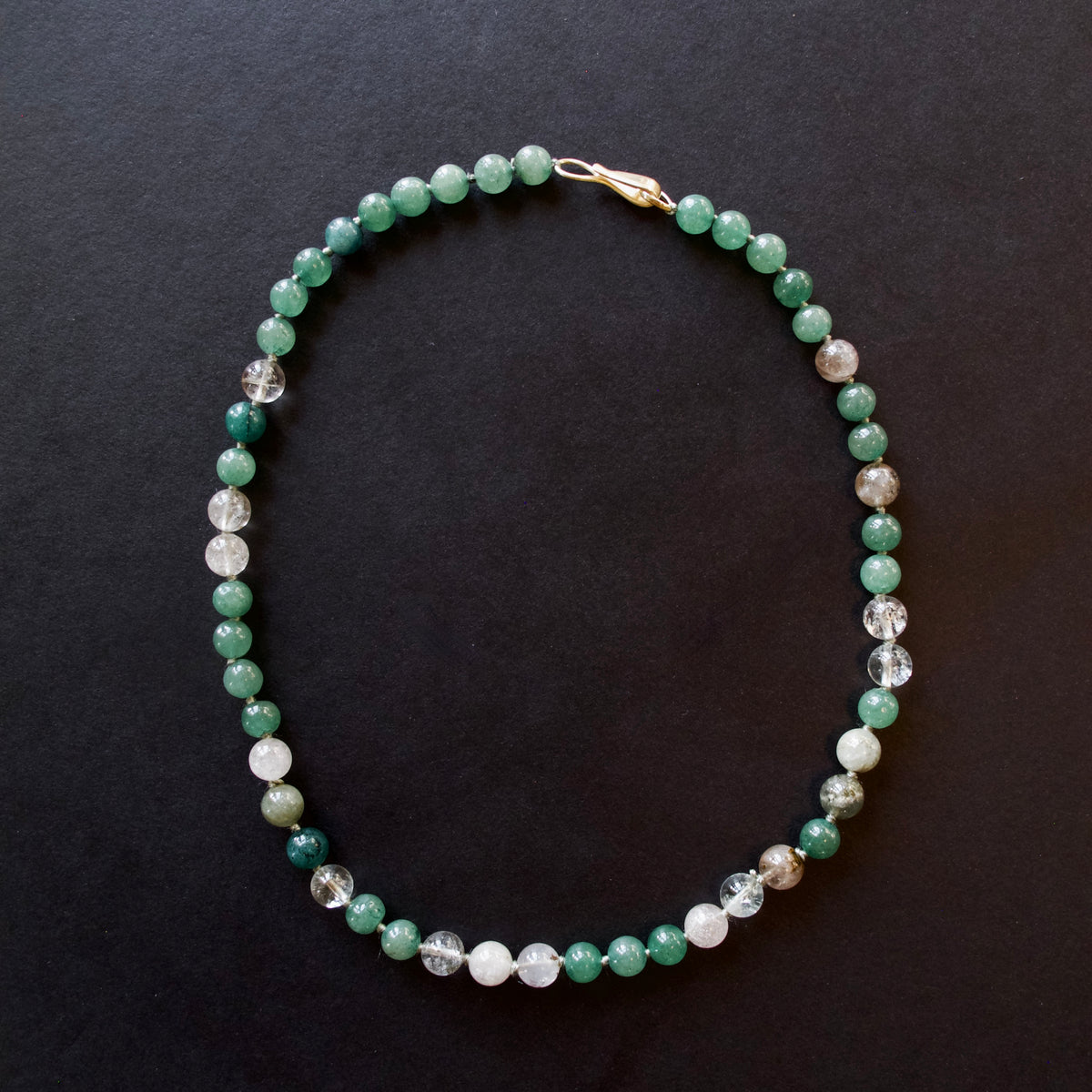 Green Agate and Quartz Necklace