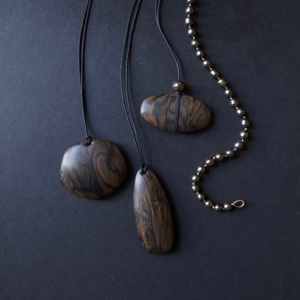 Assorted Carved Ziricote Pendants