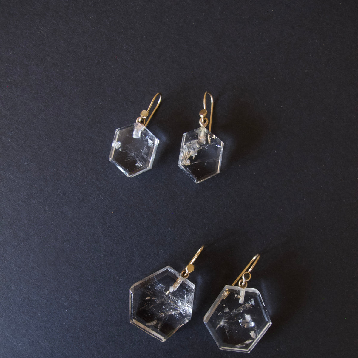 Rock Crystal Slab Earrings