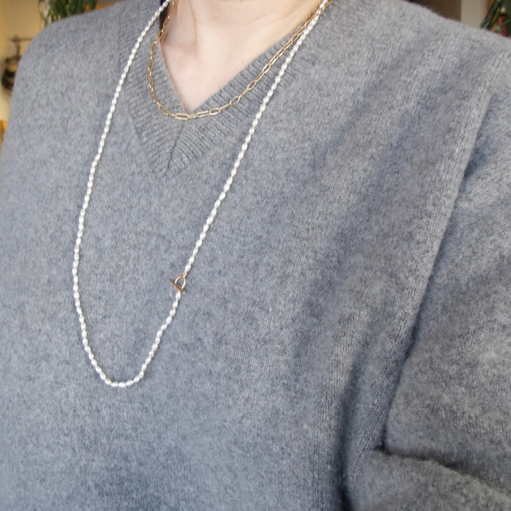 Long Seed Pearl Necklace