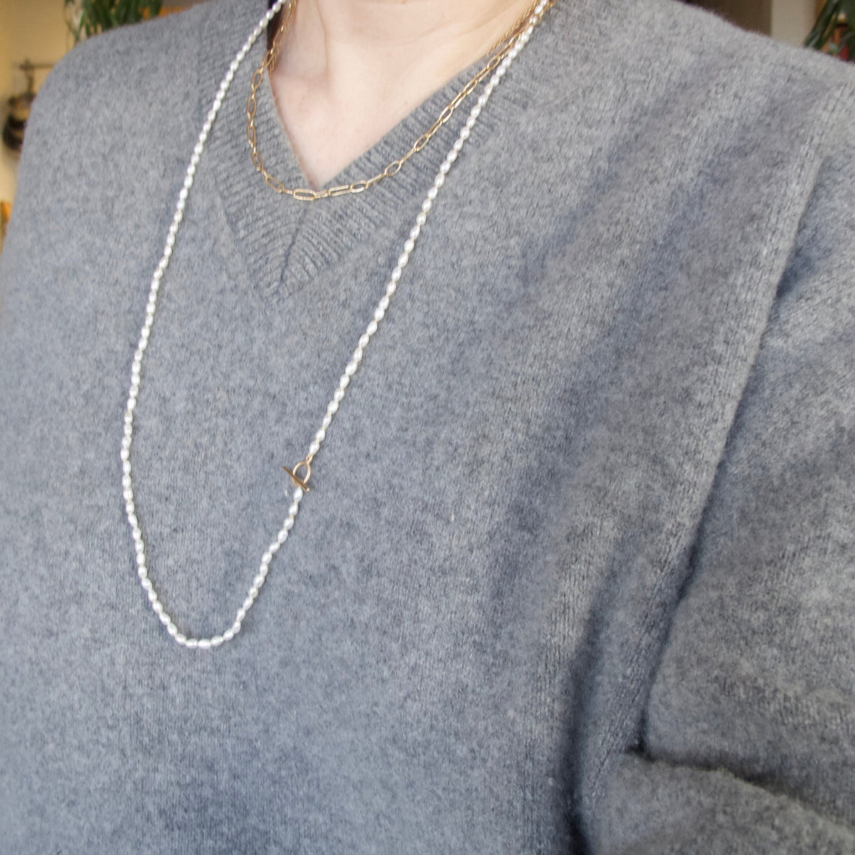 Long Seed Pearl Necklace
