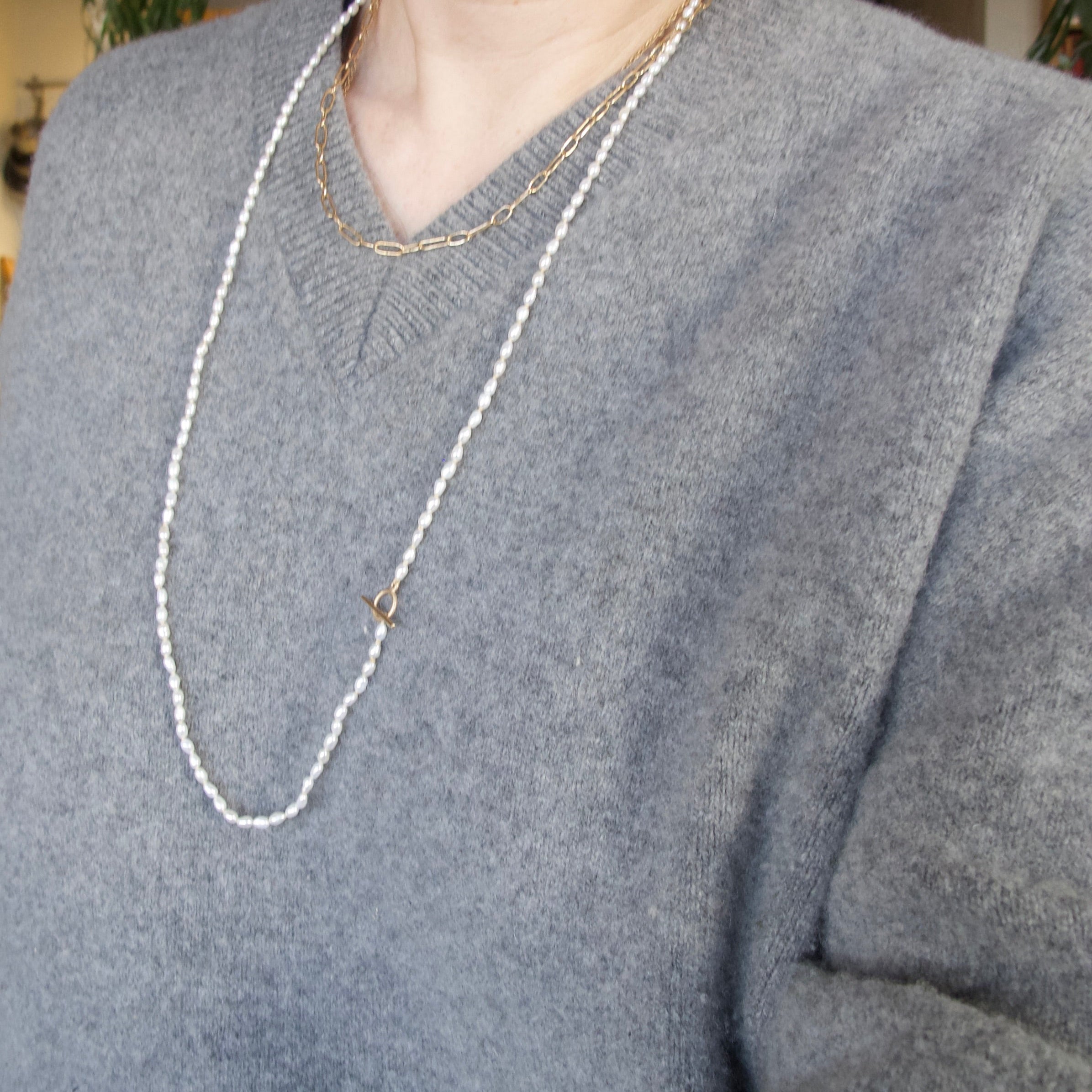 Long Seed Pearl Necklace
