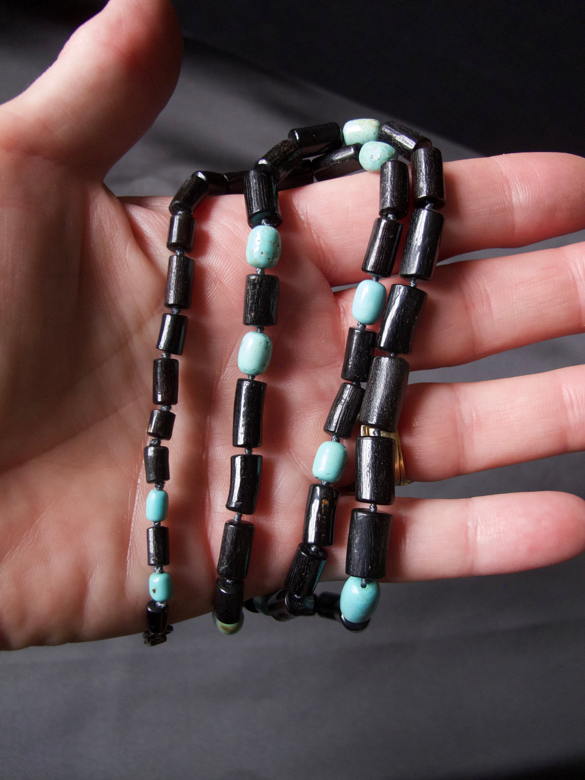 Black Coral and Turquoise Necklace