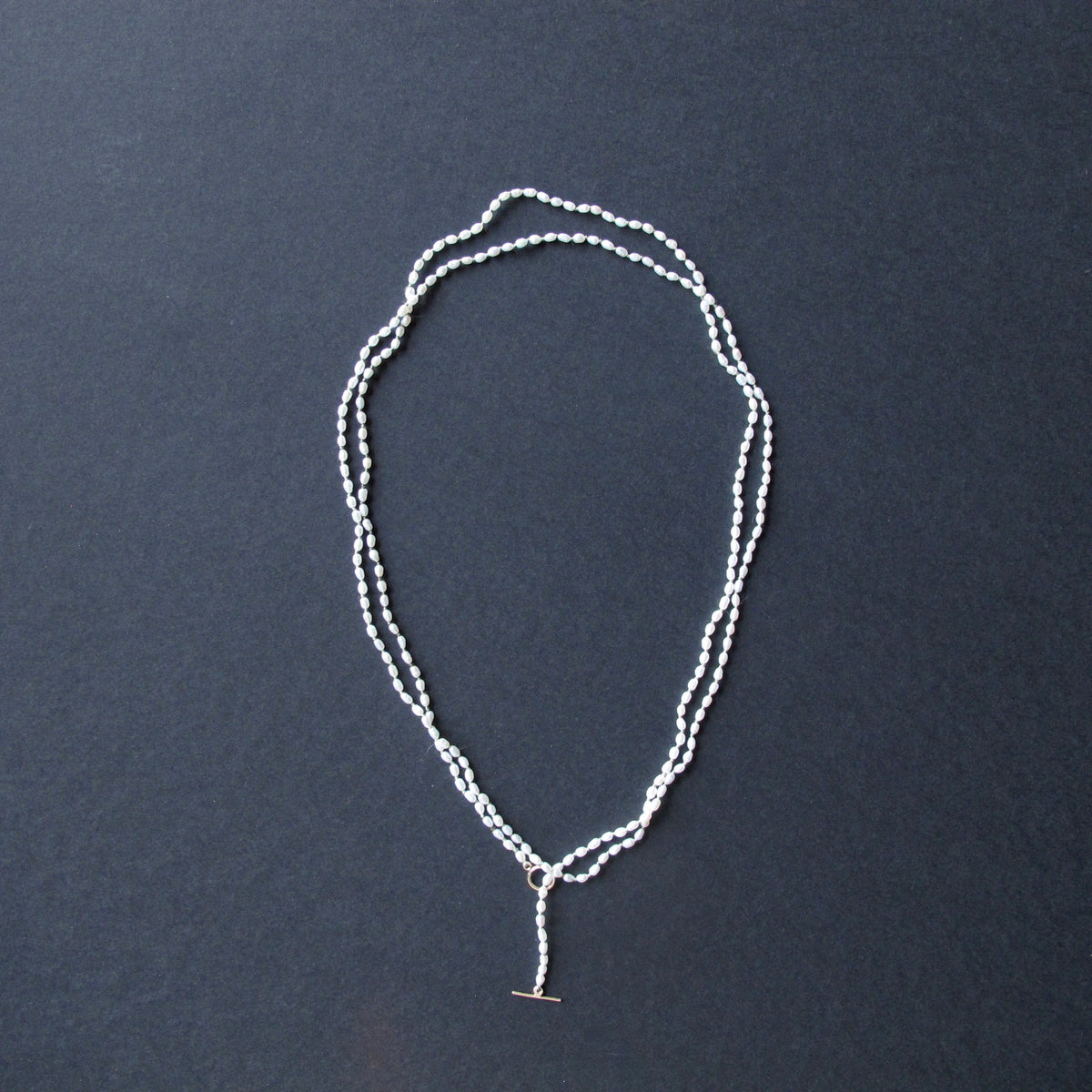 Long White Seed Pearl Necklace