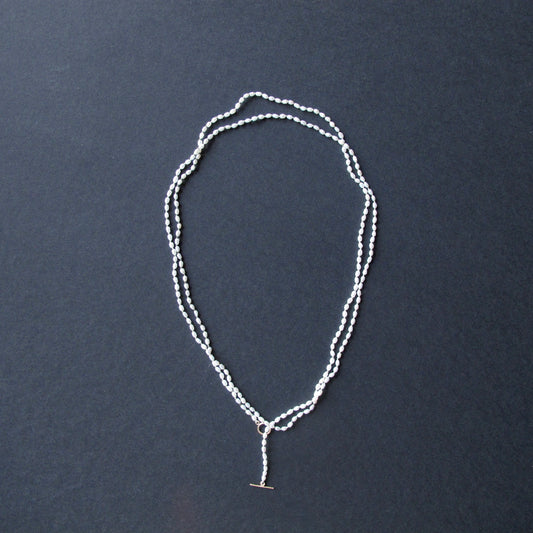 Long White Seed Pearl Necklace