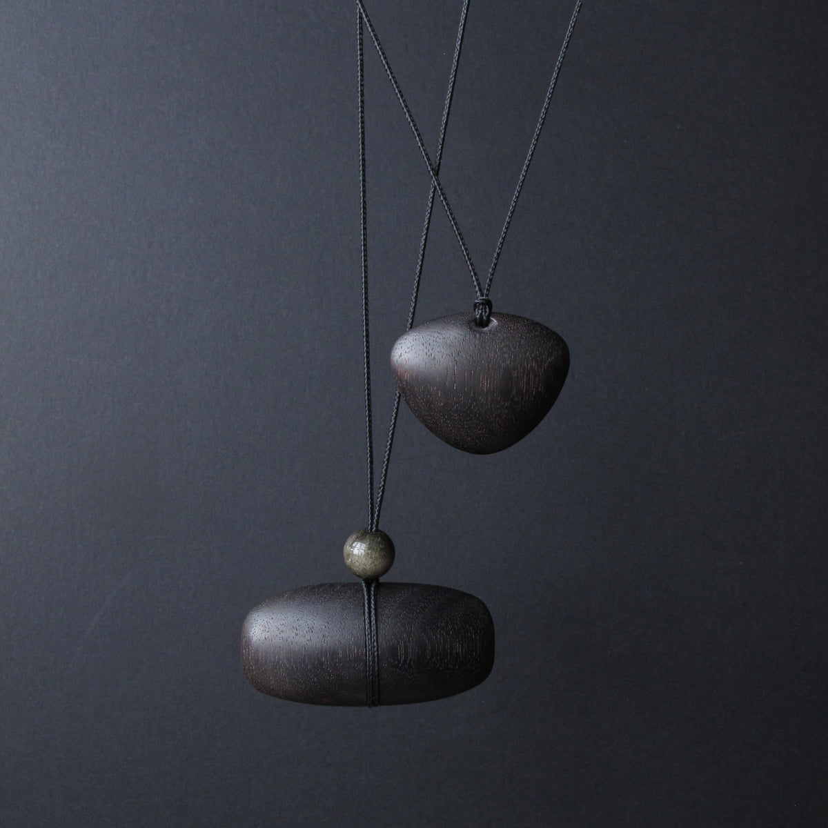 Ebonized Walnut Hand Carved Pendant