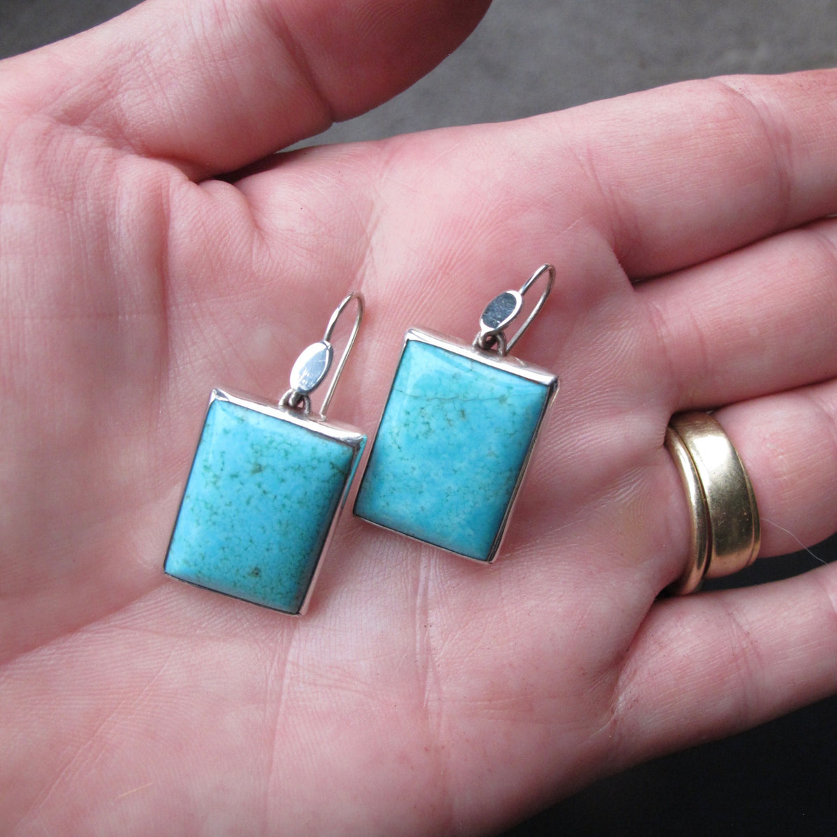 Turquoise Oval Cabochon Earrings (Copy)