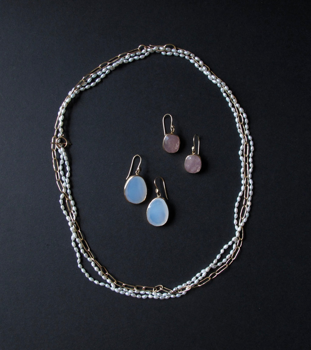 Long White Seed Pearl Necklace