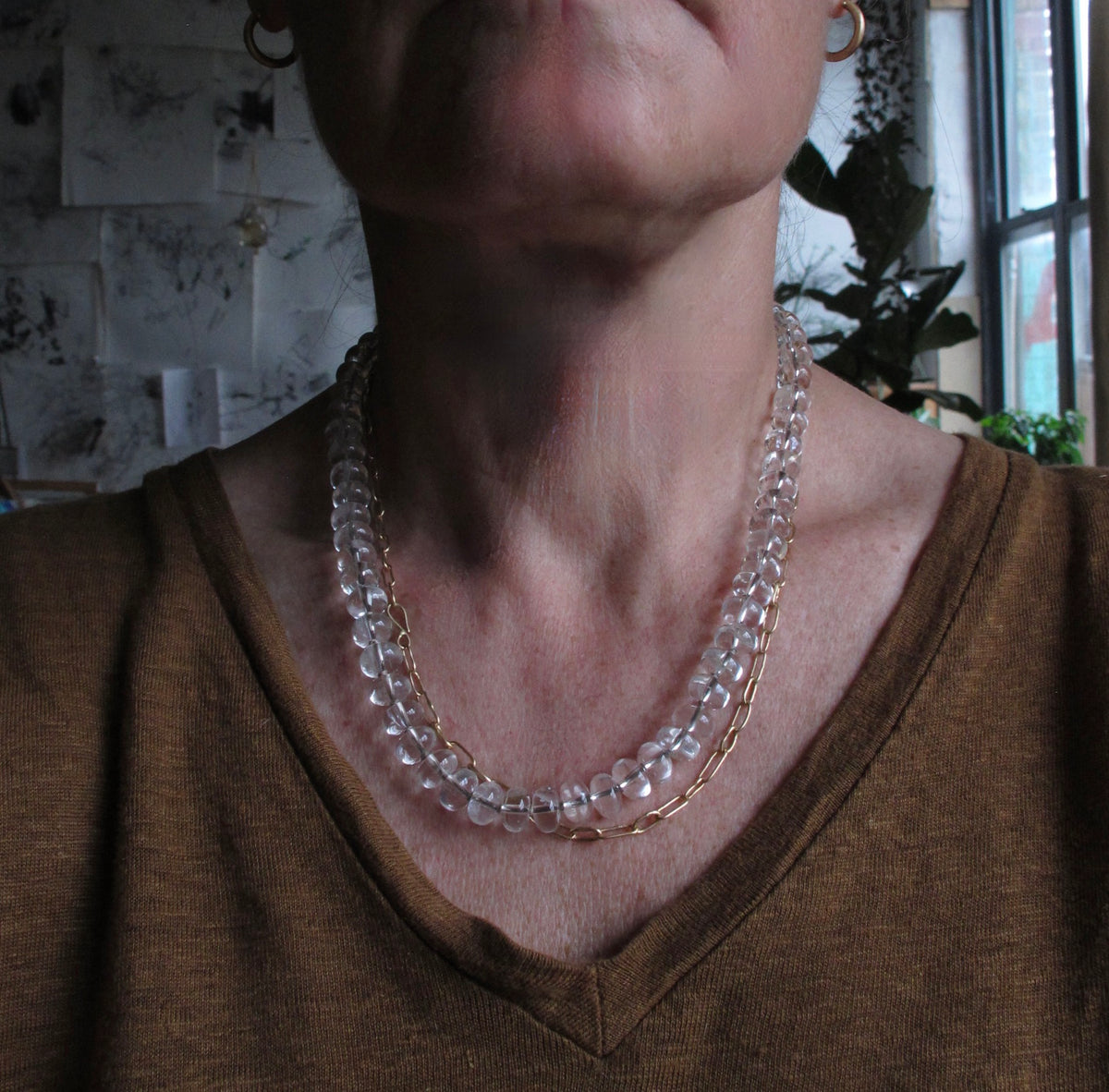 Rock Crystal Bead Necklace