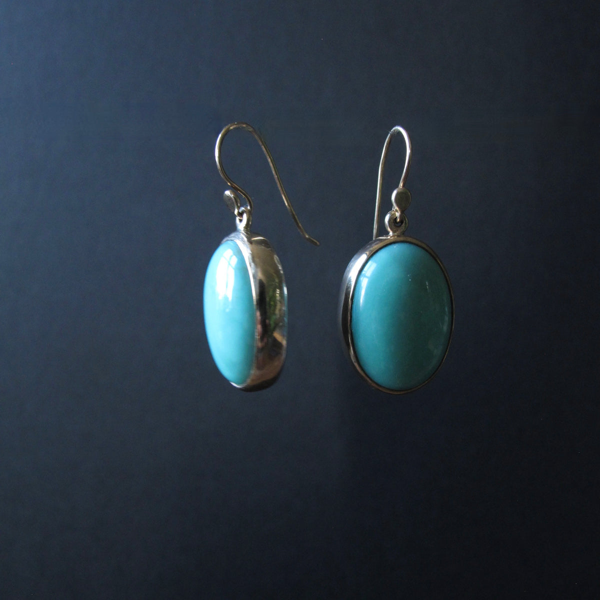 Turquoise Oval Cabochon Earrings