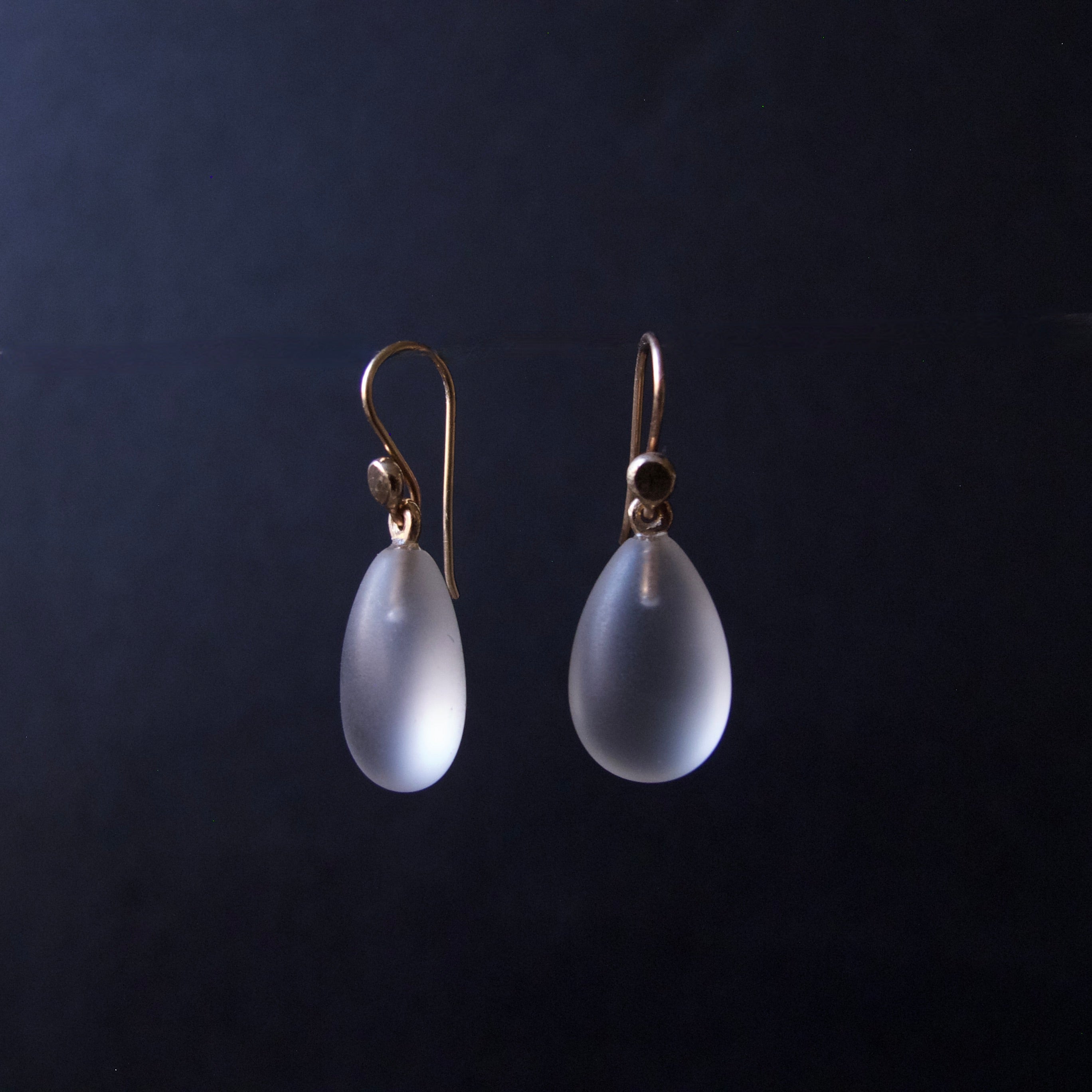 Frosted Crystal Tear Drop Earrings