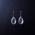 Frosted Crystal Tear Drop Earrings