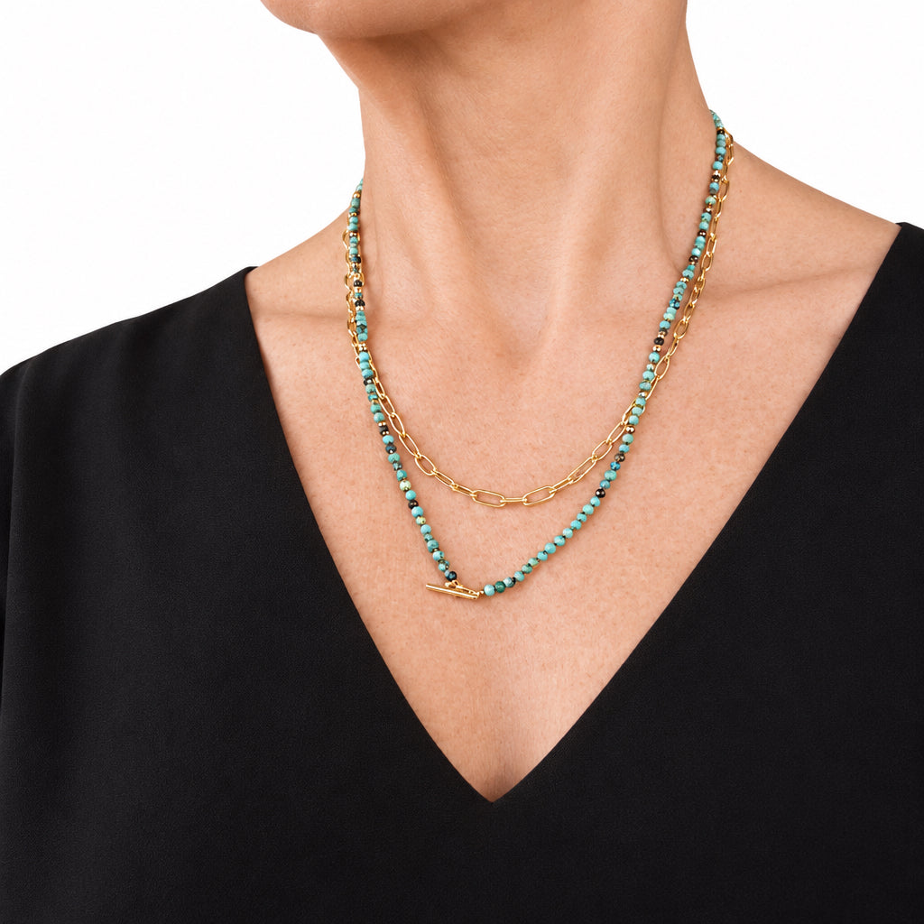 Tiny Turquoise Bead Necklace