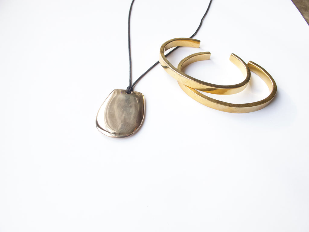 Tab Pendant in Bronze