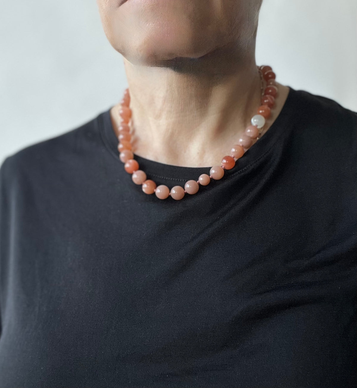 Sunstone and Moonstone Beaded Necklace