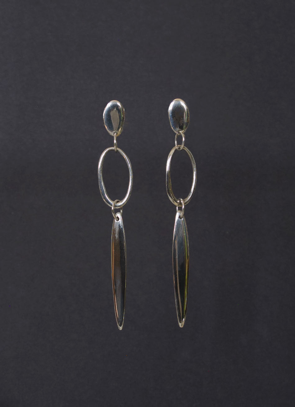 Pebble Loop Blade Dangling Stud Earring