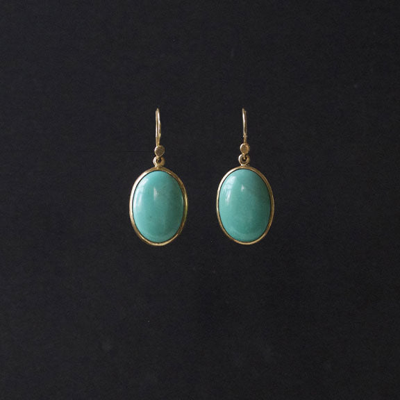 Turquoise Oval Cabochon Earrings