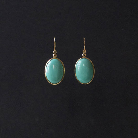 Turquoise Oval Cabochon Earrings