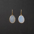 Faceted Blue Chalcedony Bezel Set Earrings
