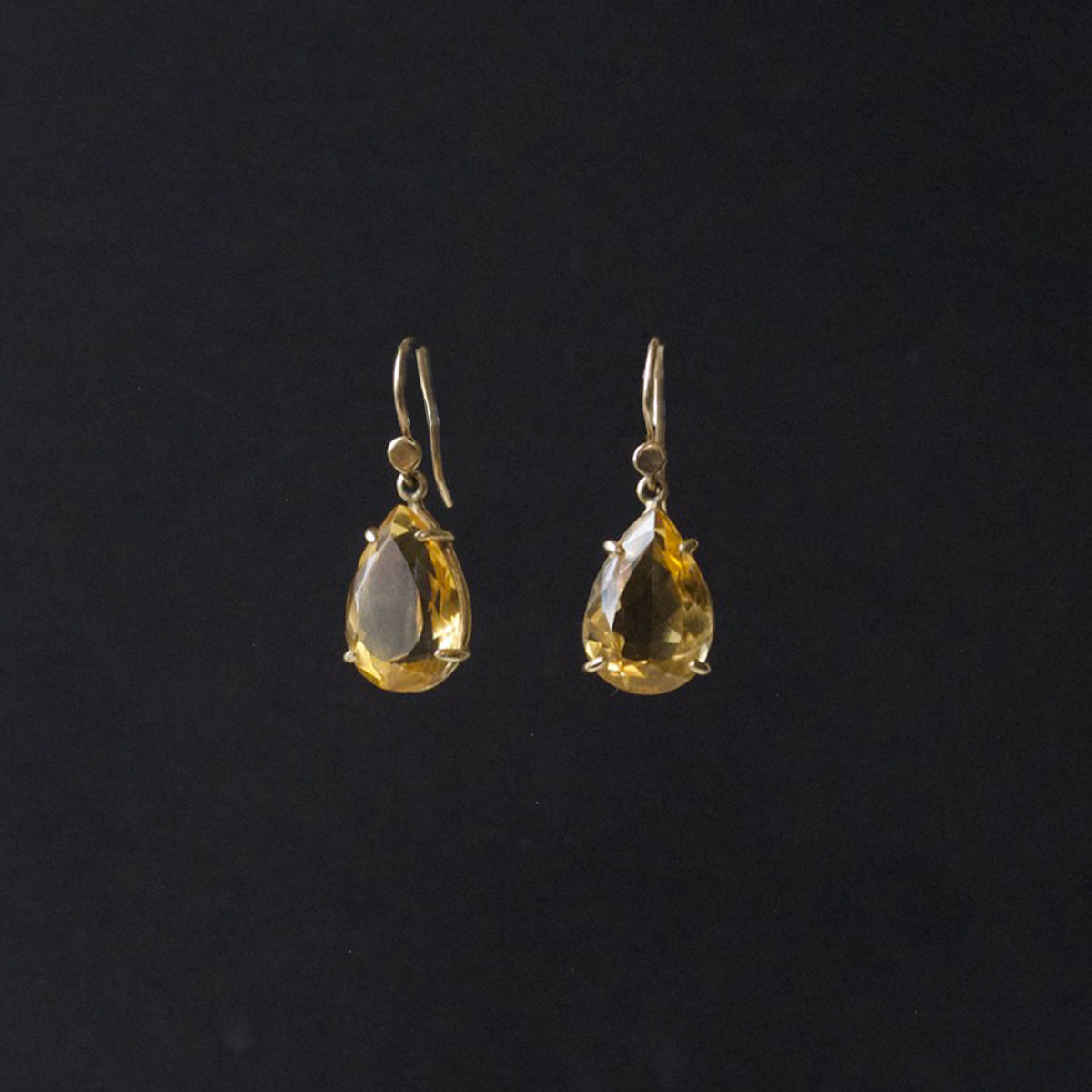 Pear Cut Faceted Citrine Earrings