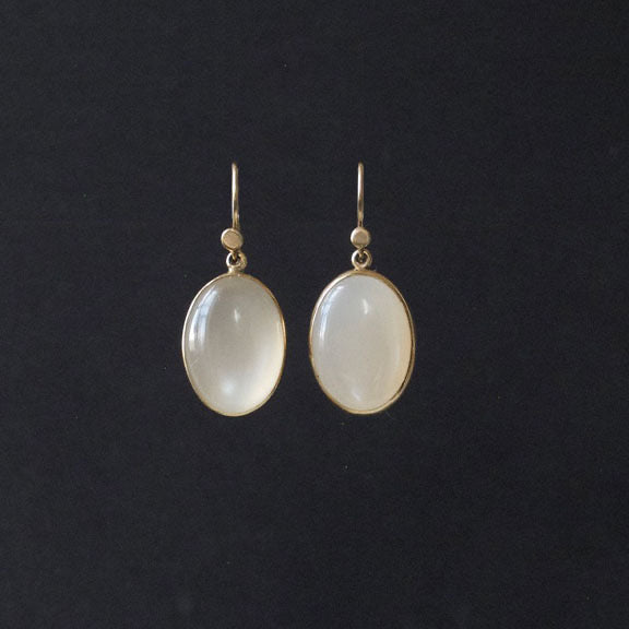 Moonstone Oval Cabochon Earrings